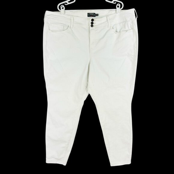 Torrid Women's Stretch Super Soft White Jeggings Size 24R High Rise Zip/Button - Picture 1 of 11